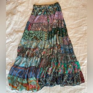 Bohemian Patchwork Maxi Skirt